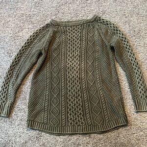 EUC LL Bean Signature Cotton Fisherman Tunic Sweater green size L